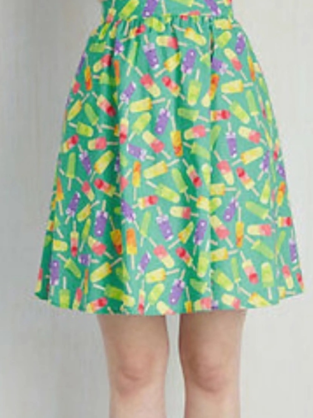 Retrolicious Bright Turquoise Popsicle Print A-Line Skirt XL